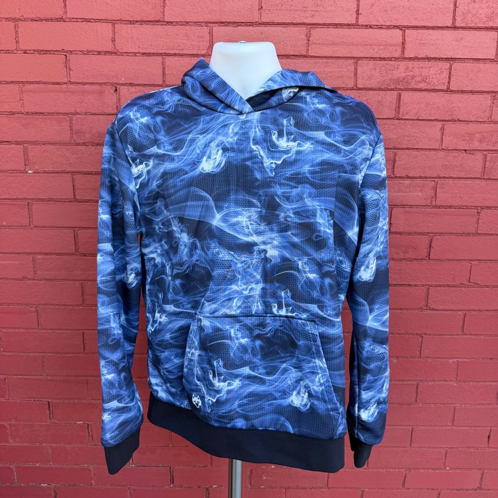 Greyson Golf Chene Hoodie Blue Smoke‎ Print Pullover Size Large Activewear